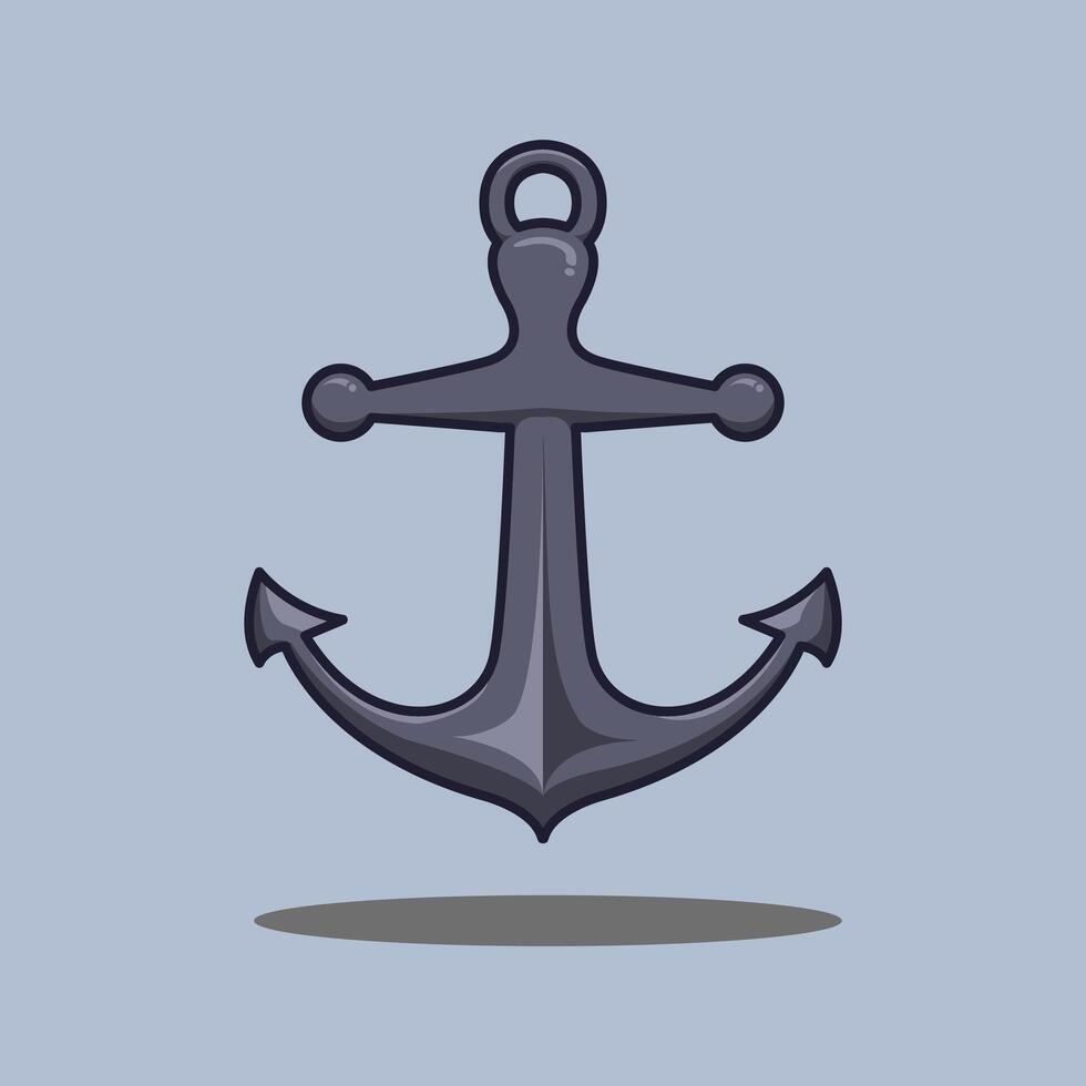 Anchor Ship Cartoon design illustration and icon for website, digital and print vector
