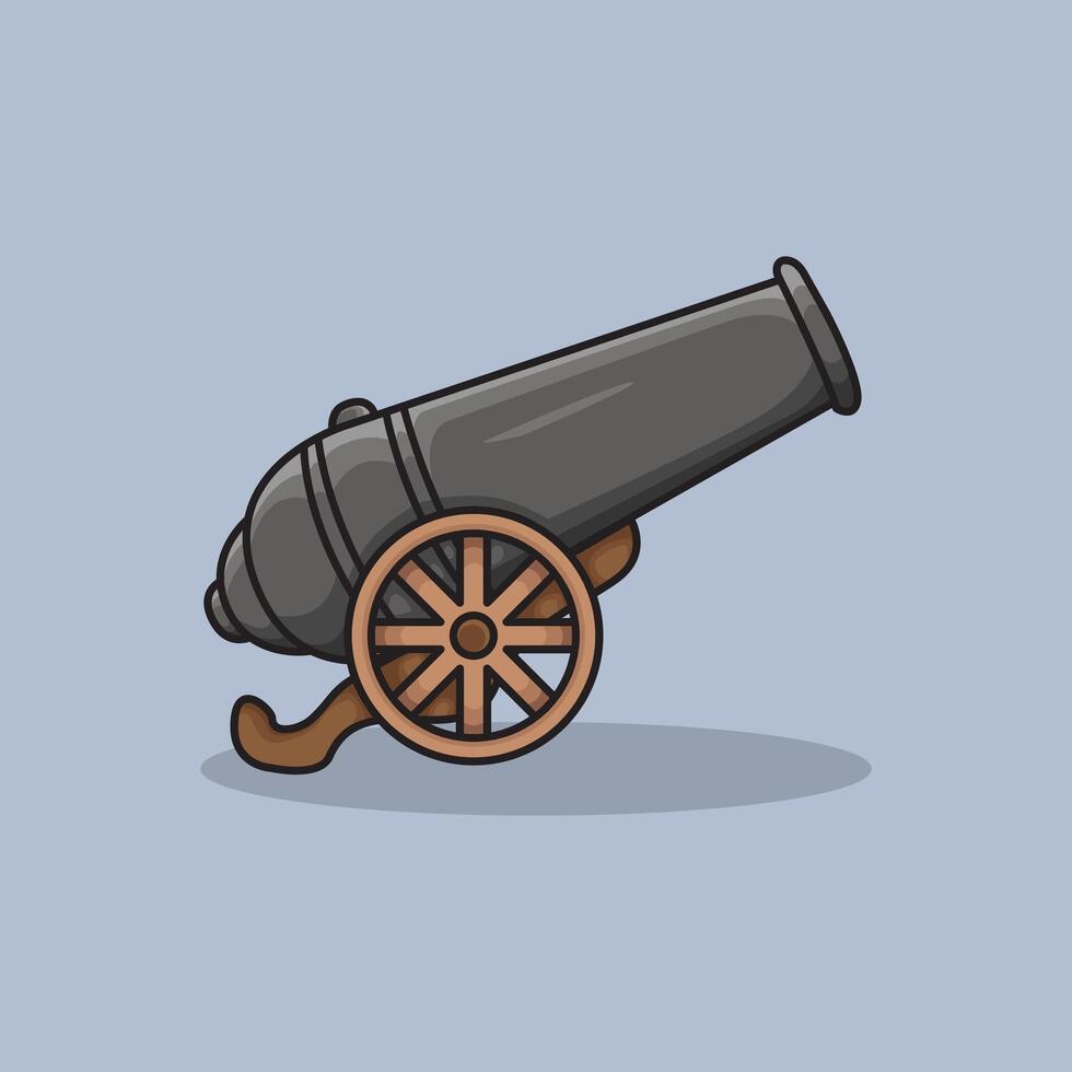 Canon Cartoon design illustration and icon. vector