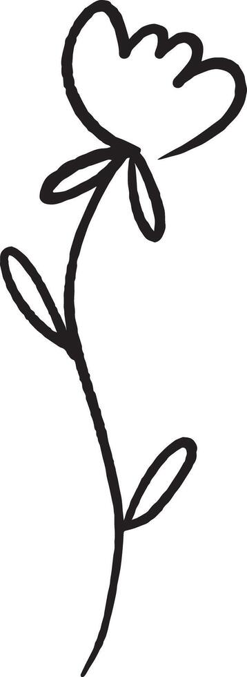 Rose flower hand drawn doodle element. Decoration element for invitation design.k and white drawing of a flower vector