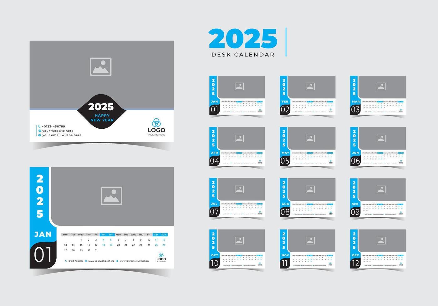 Discover New Beginnings 2025 Desk Calendar vector