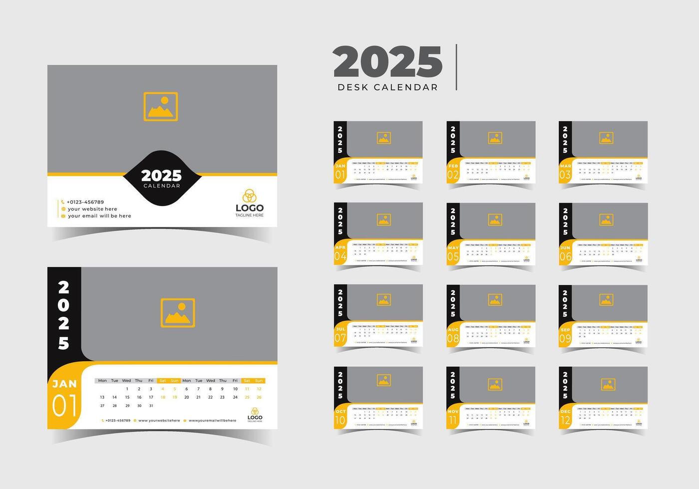 2025 Desk Calendar Ignite Creativity All Year vector