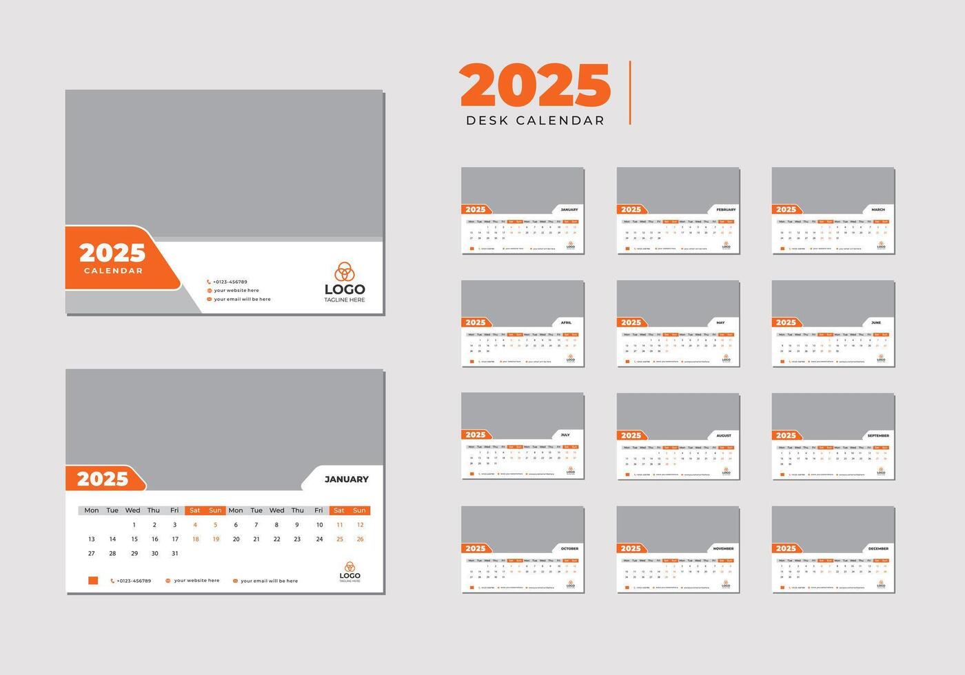 Refresh 2025 with Unique Desk Calendar Concept vector