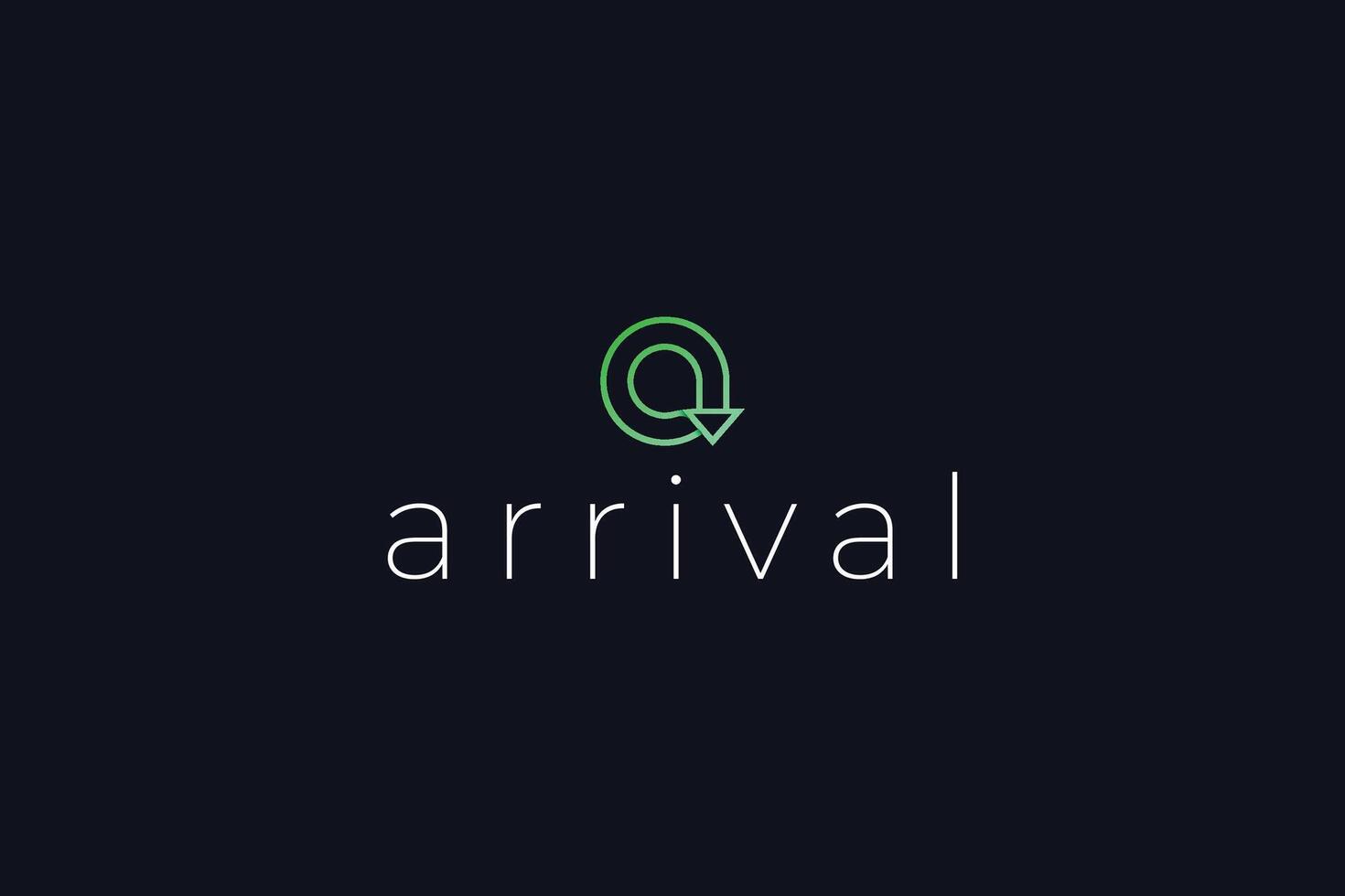 Letter a new line art technological green colour minimal arrow direction logo vector