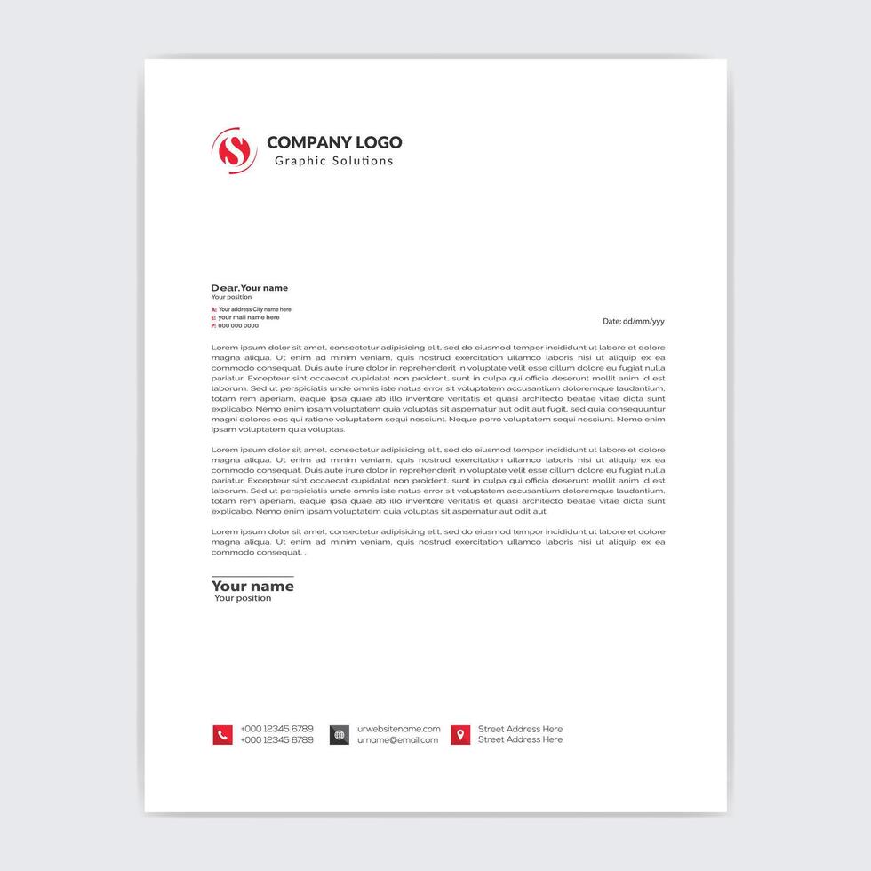 Simple letterhead design vector