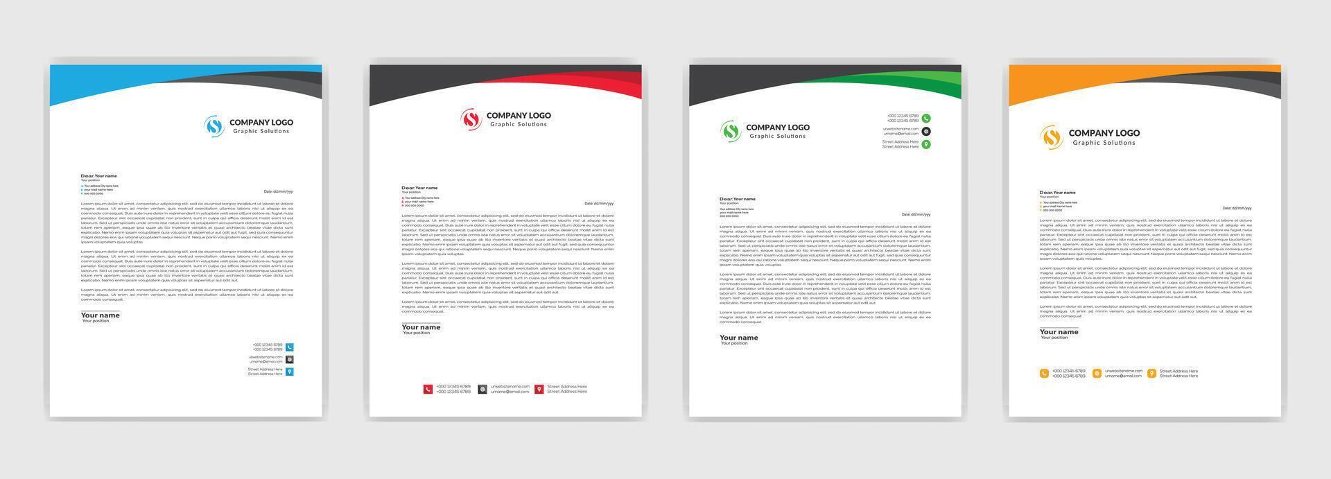 Elegant Business Letterhead Design Template. Abstract letter head templates for your Business project illustration, and modern style letterhead template design vector