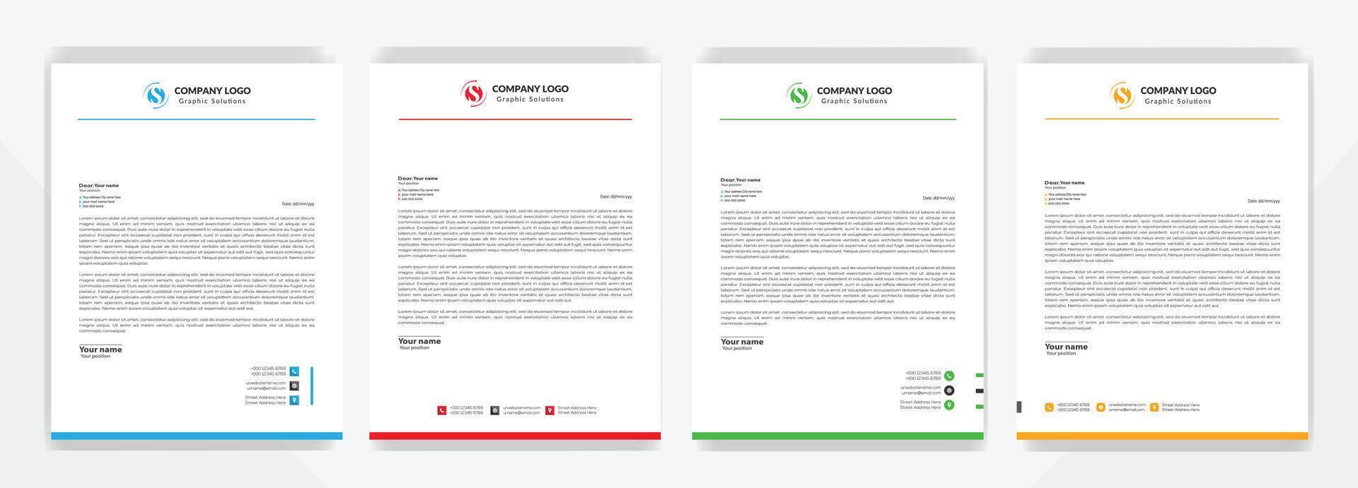 Letterhead Template and Letter Design vector