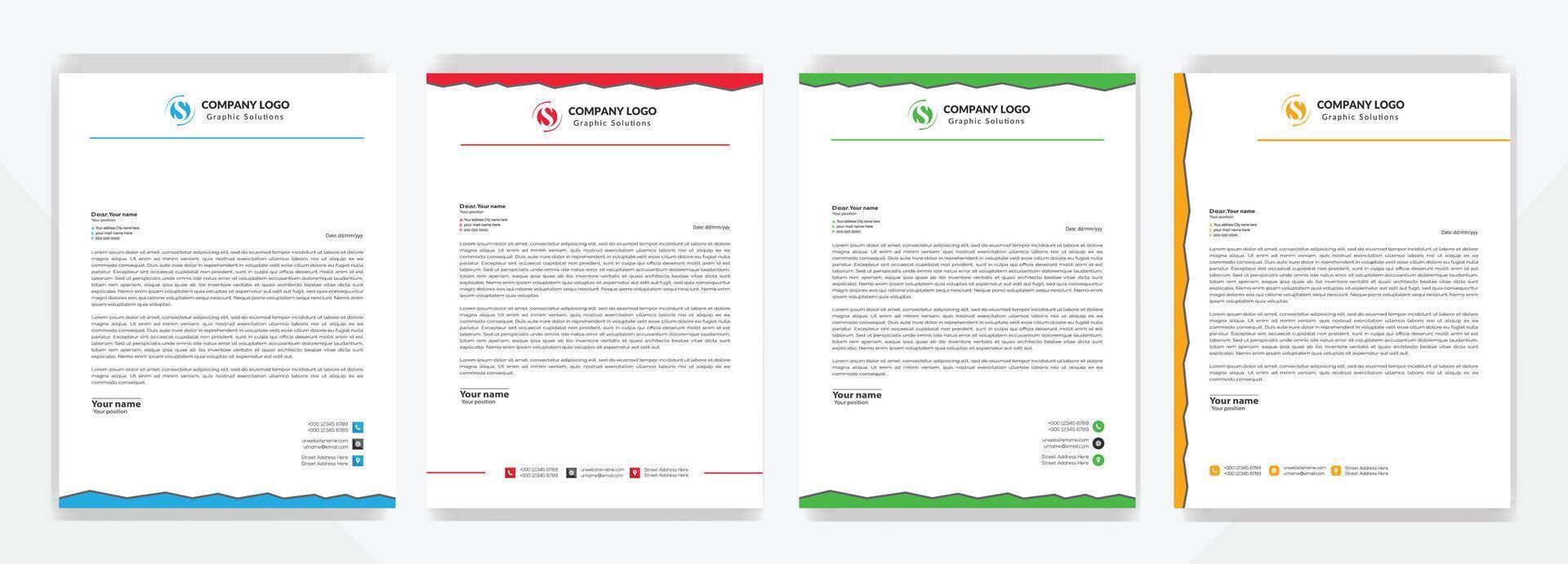 Corporate business letterhead template design eps vector