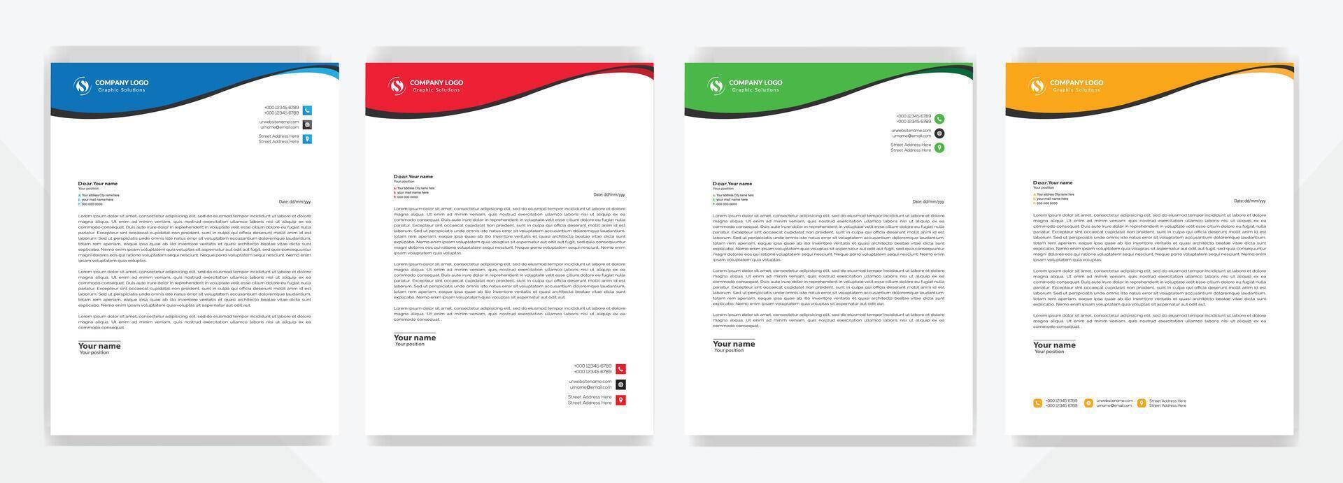 Modern letter head design template for your project. minimal corporate letterhead template design. Corporate Letterhead Template Abstract Design. vector