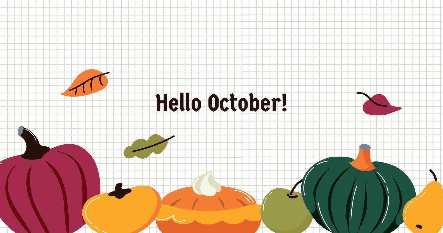 Autumn October Fall Halloween background card banner illustration vector