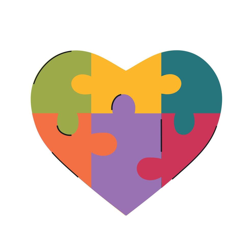 Autism heart icon clipart avatar logtotype isolated illustration vector