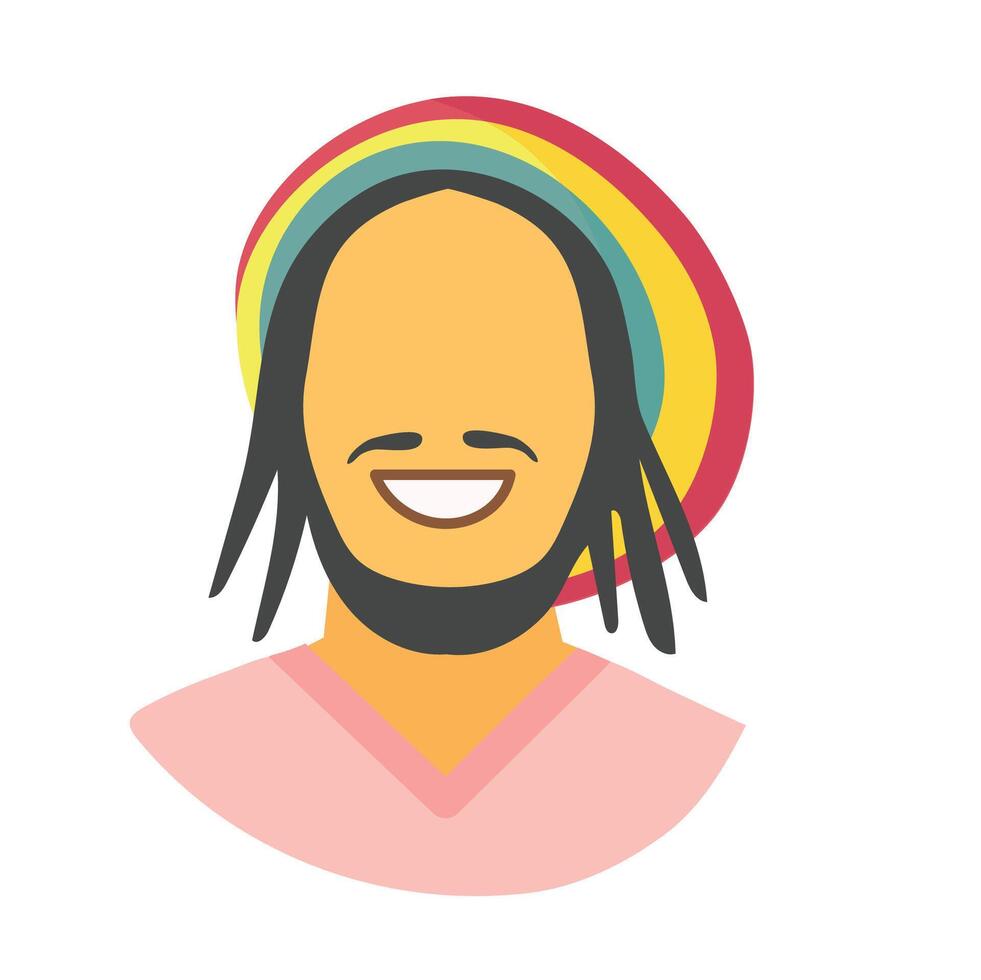 Rastafarian icon clipart avatar logtotype isolated illustration vector