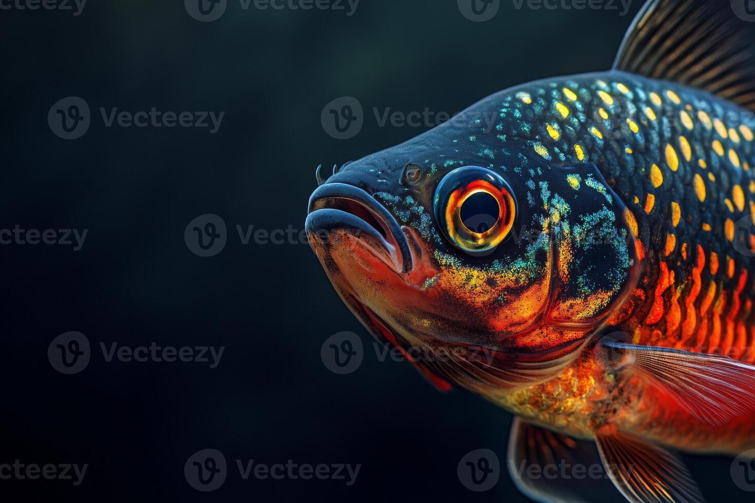 Spotted Barbfish isolated with black background photo