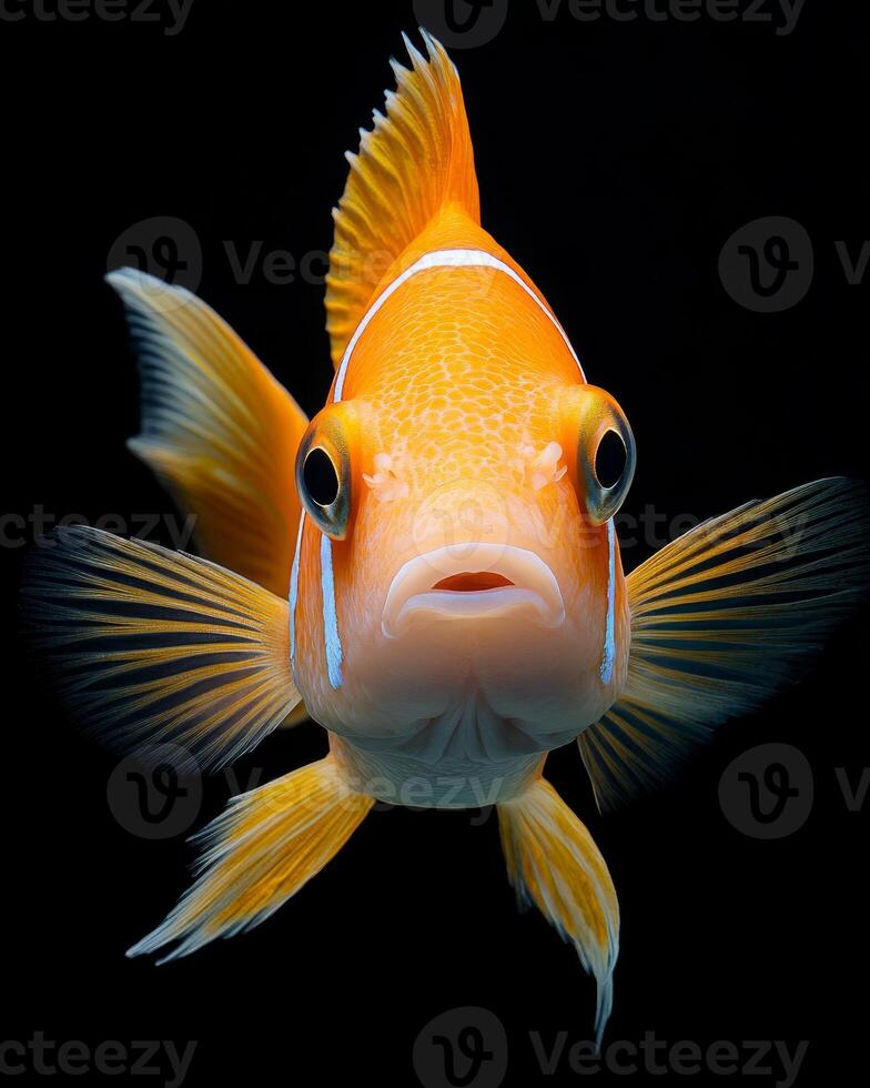 Mystus fish, copy space on right side, isolated on white background photo