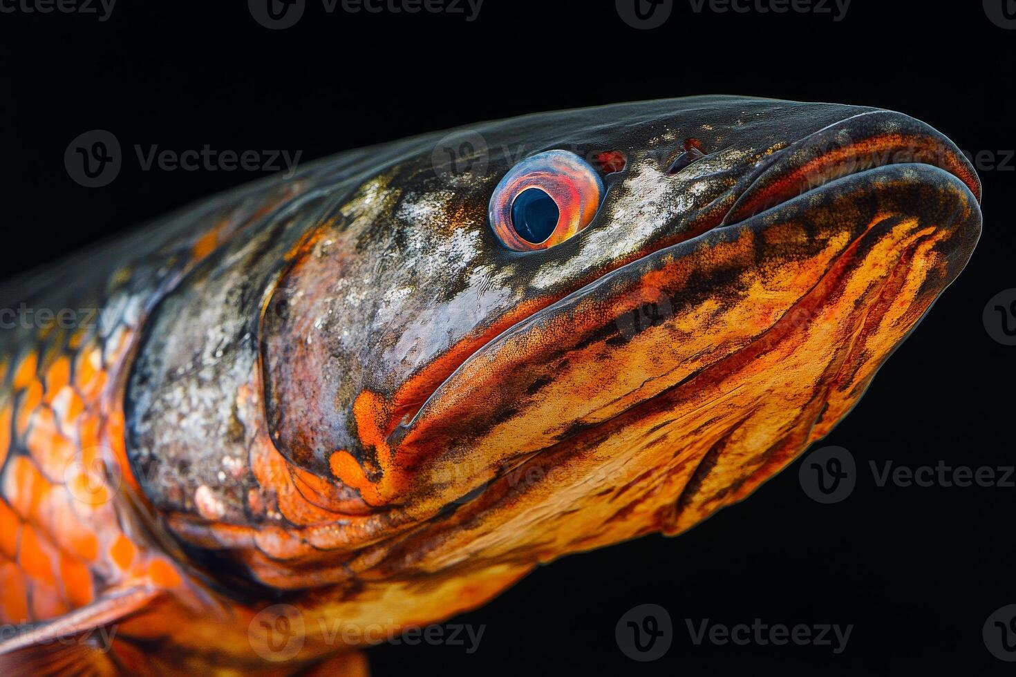 Mystic Portrait of Giant Snake Head Fish In studio photo