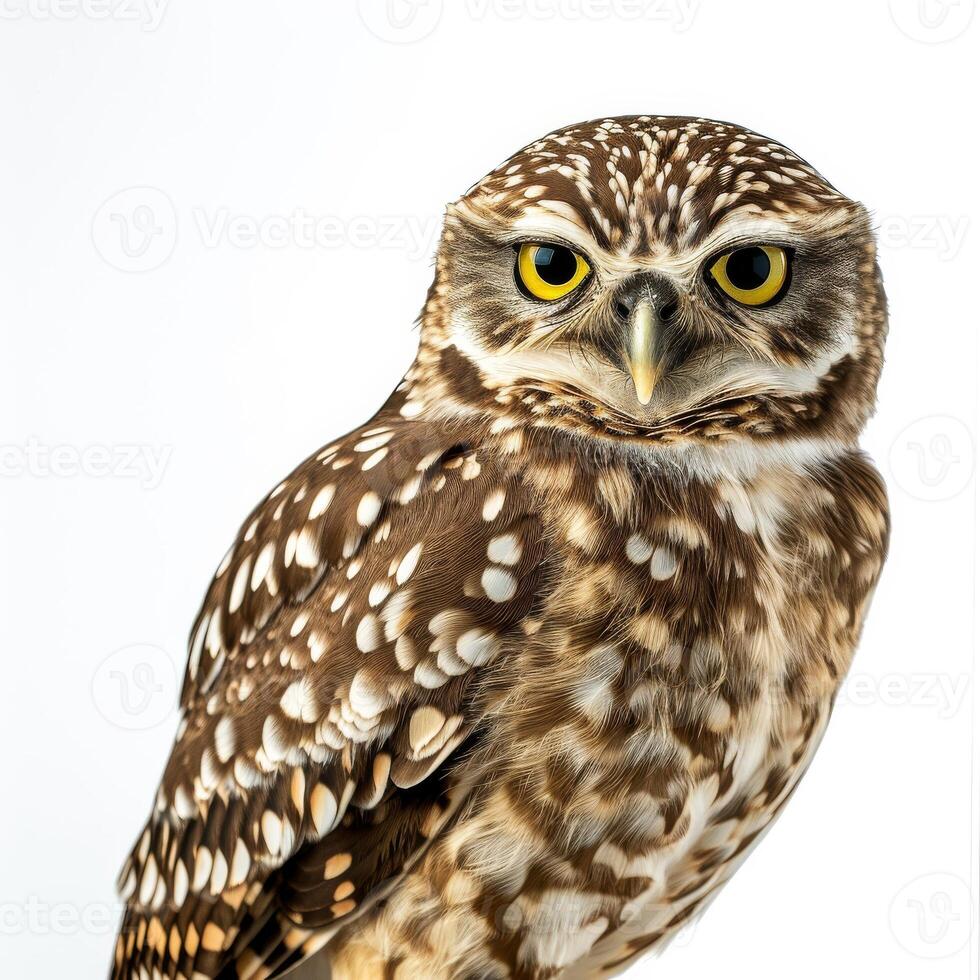 Burrowing Owl Isolated with white background photo