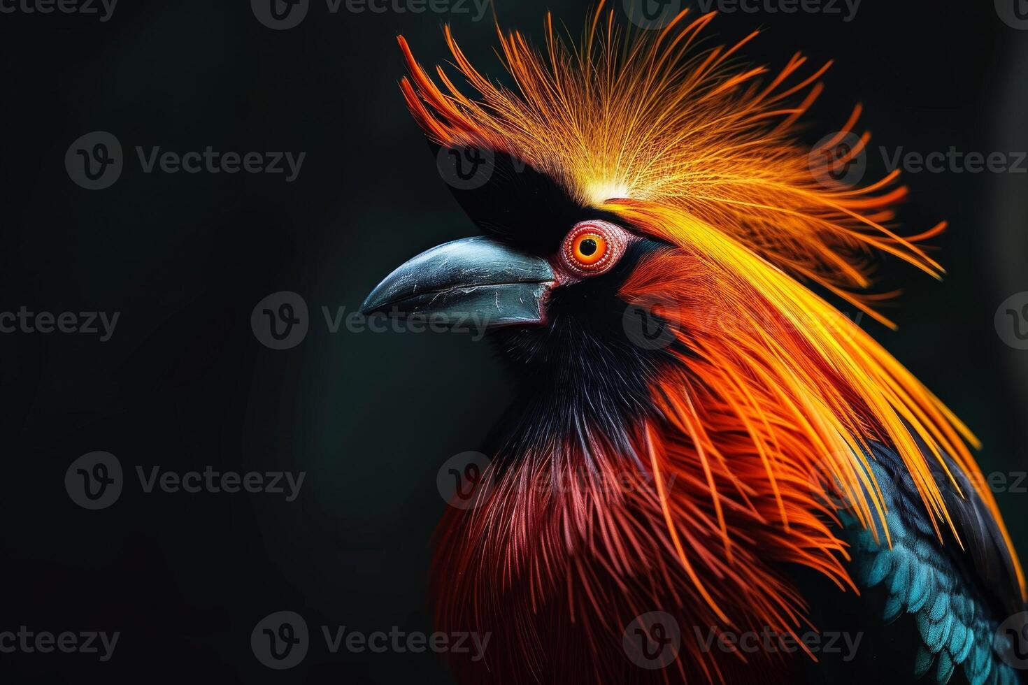 Mystic portrait of Greater Bird Isolated With Black background photo