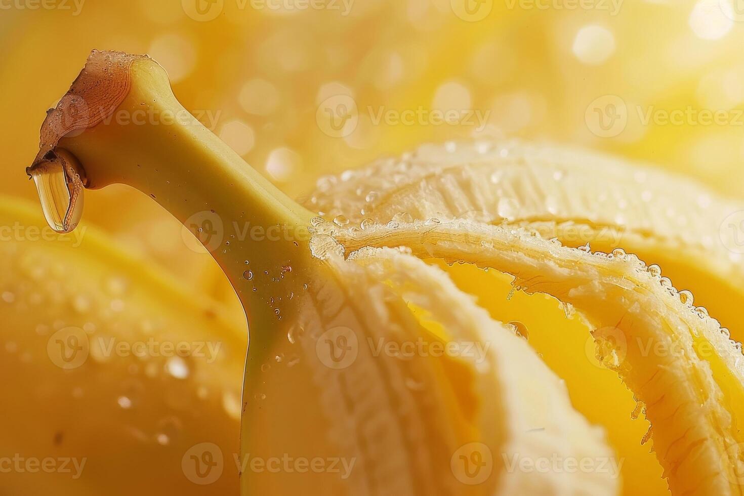A banana with water drops on it photo