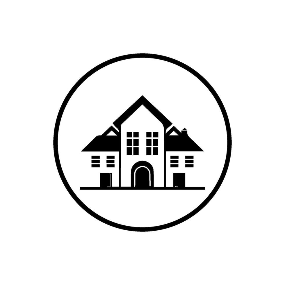 simple house design icon, illustration image vector