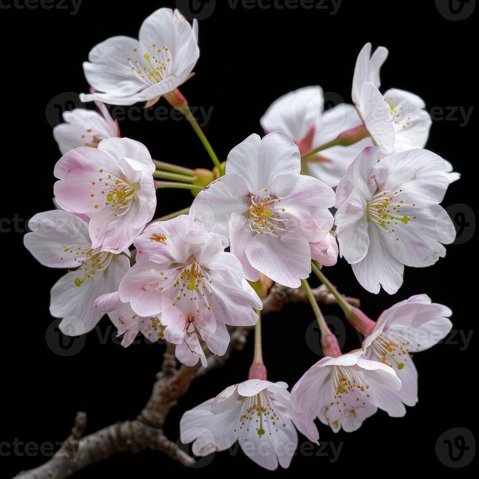 A close up of a cherry blossom tree photo