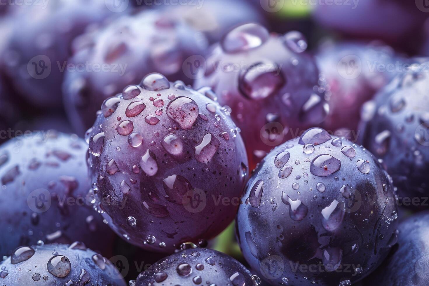 A close up of grapes with water droplets on them photo