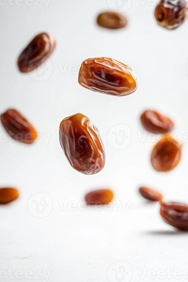 A group of dates falling from the sky photo