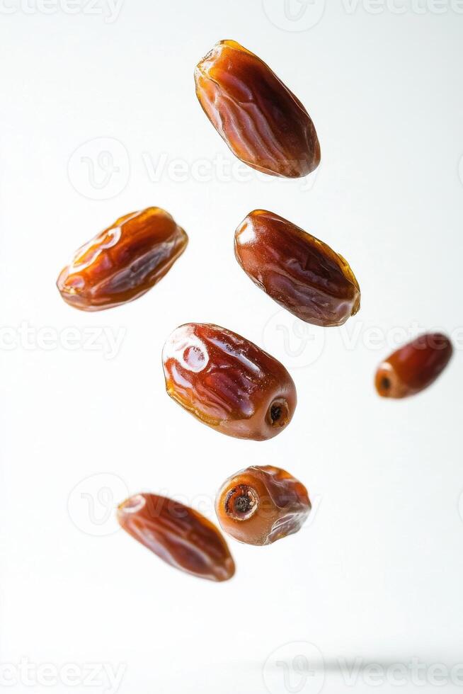 A group of dates falling from the sky photo