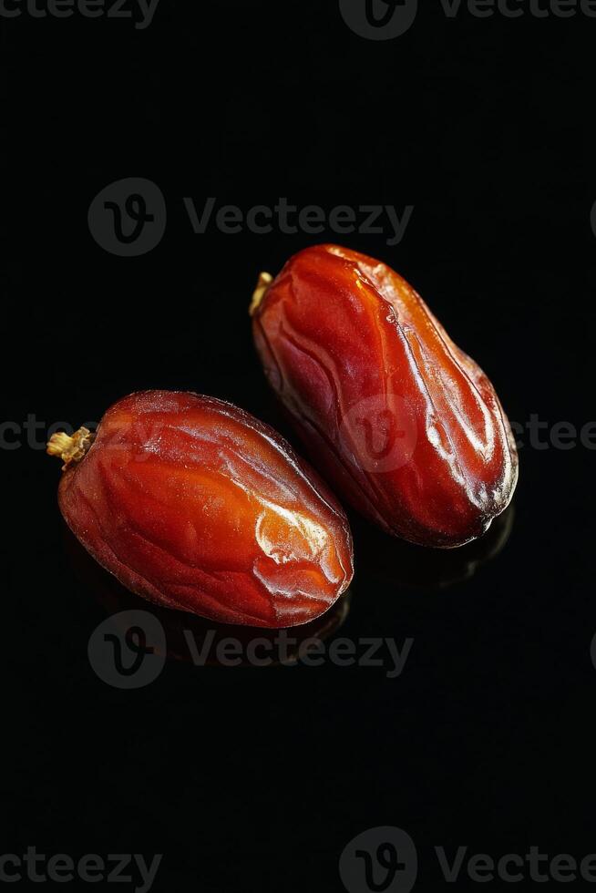 Two dates on a black background photo