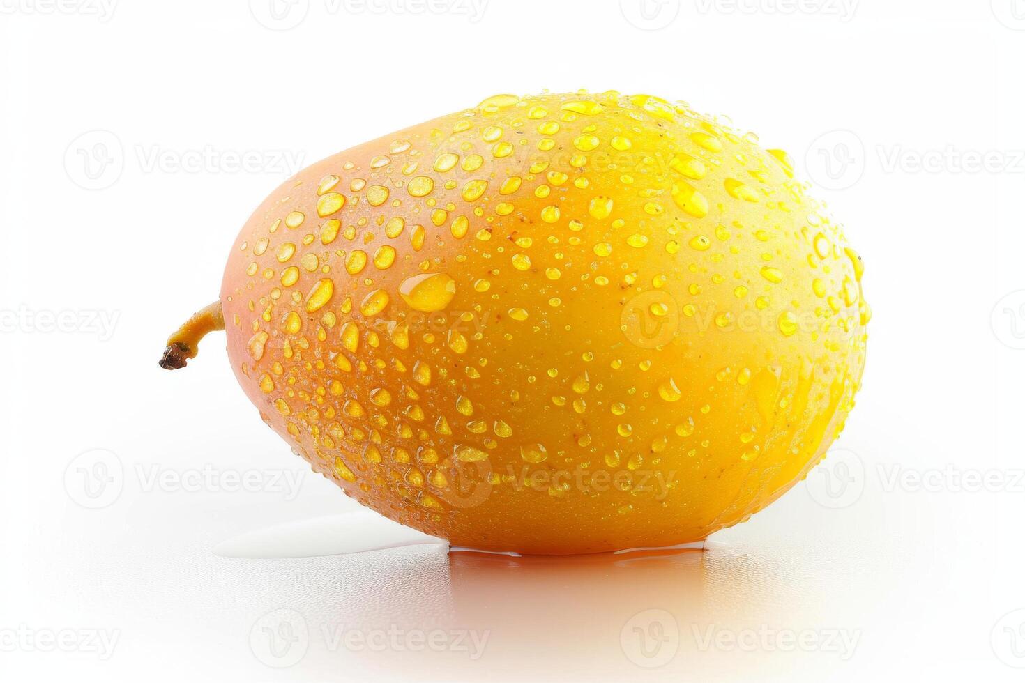 A yellow apple with water droplets on it photo