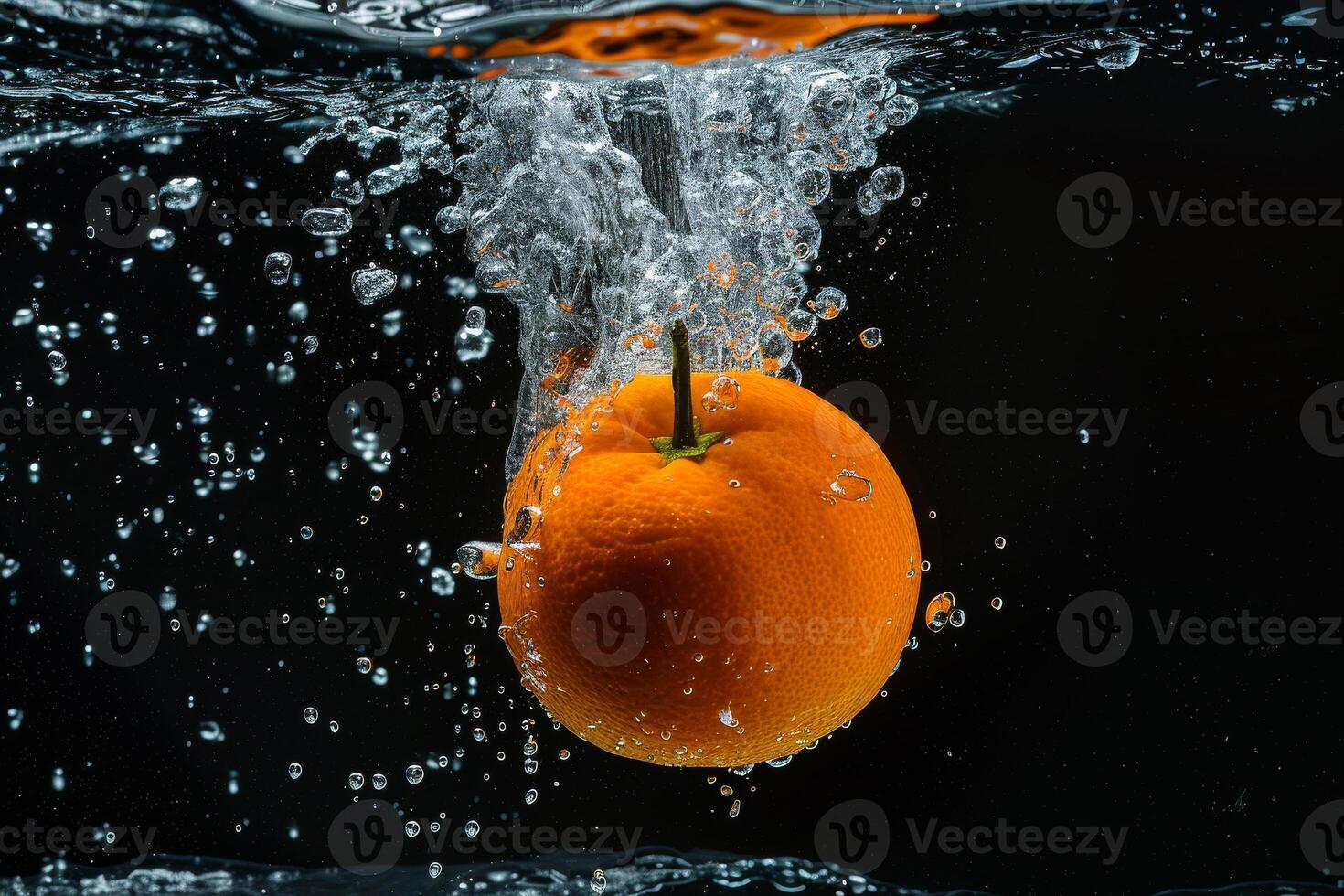 A water drop splashing on an orange photo