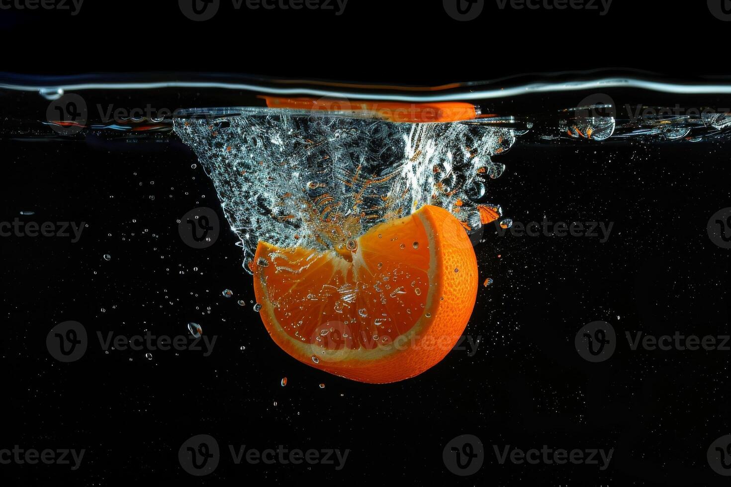 An orange slice in the water photo