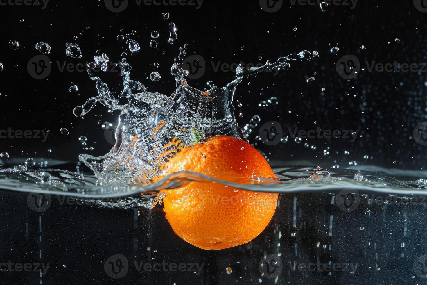 A splash of water on an orange photo