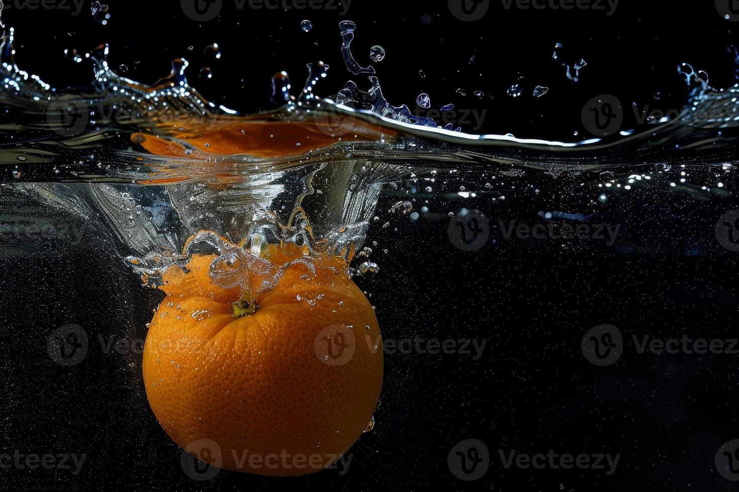 An orange in the water photo