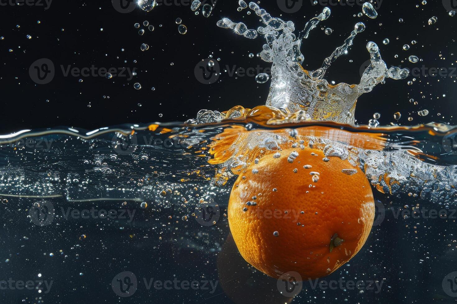 A splash of water on an orange photo