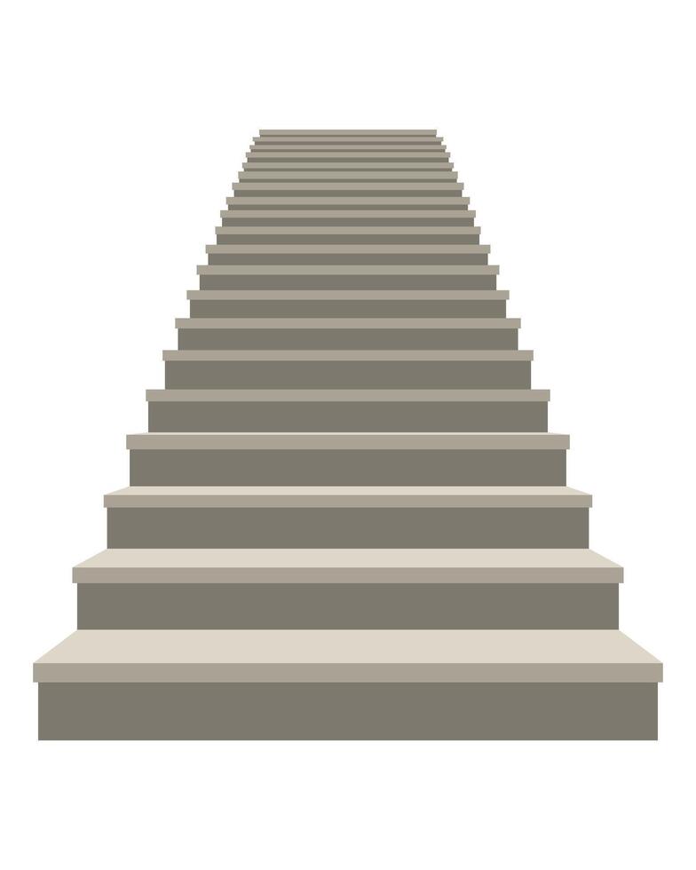 Flat design illustration of stone stairs isolated on white background vector