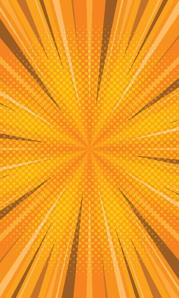 Abstract radial stripes yellow light swirl background vector
