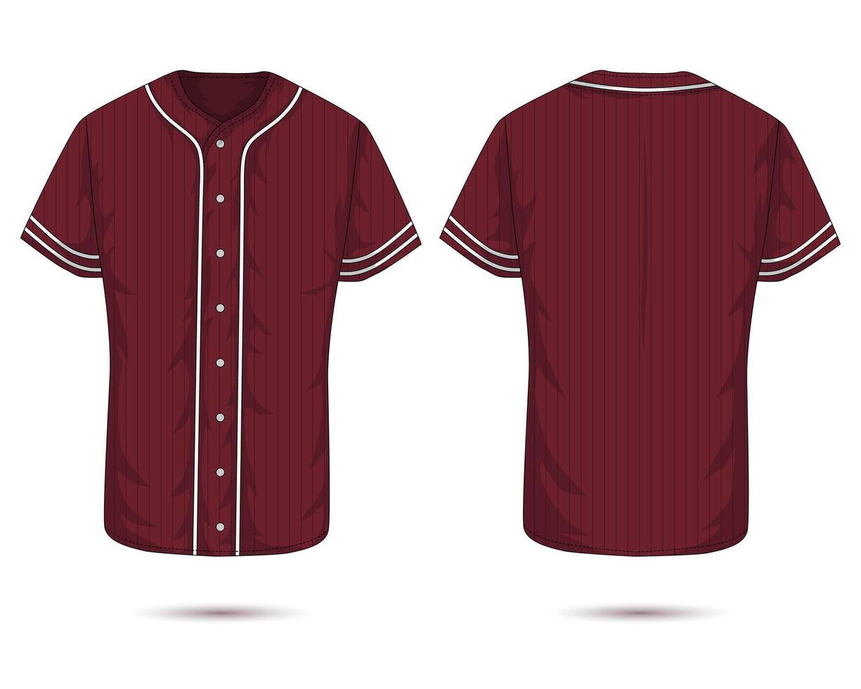 Baseball jersey uniform template front and back view vector