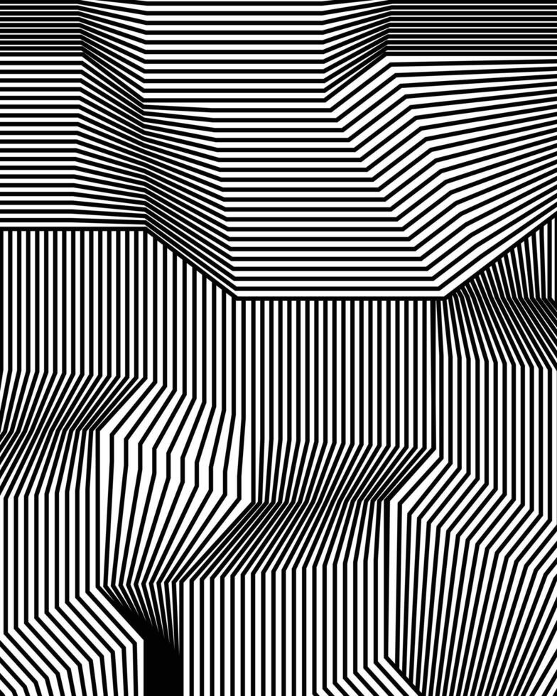 Abstract decorative monochrome stripes pattern background vector