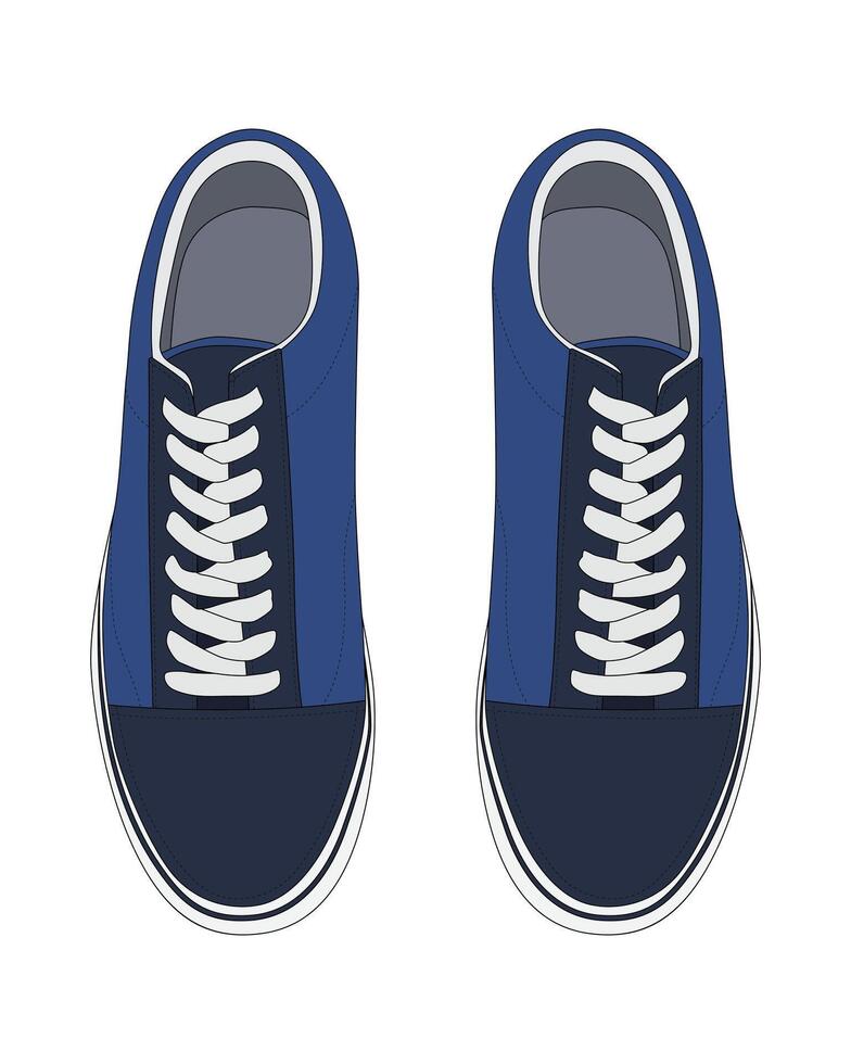 Mockup of pair blue men's sneaker vector