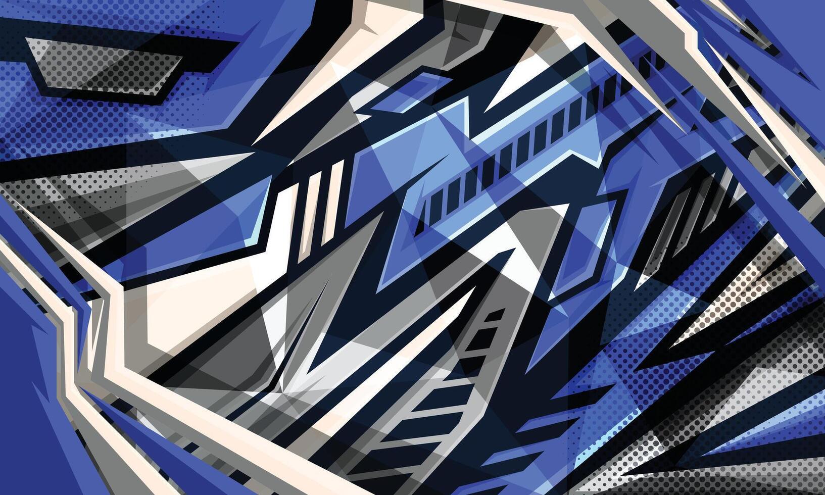 Abstract geometric shape blue racing background vector