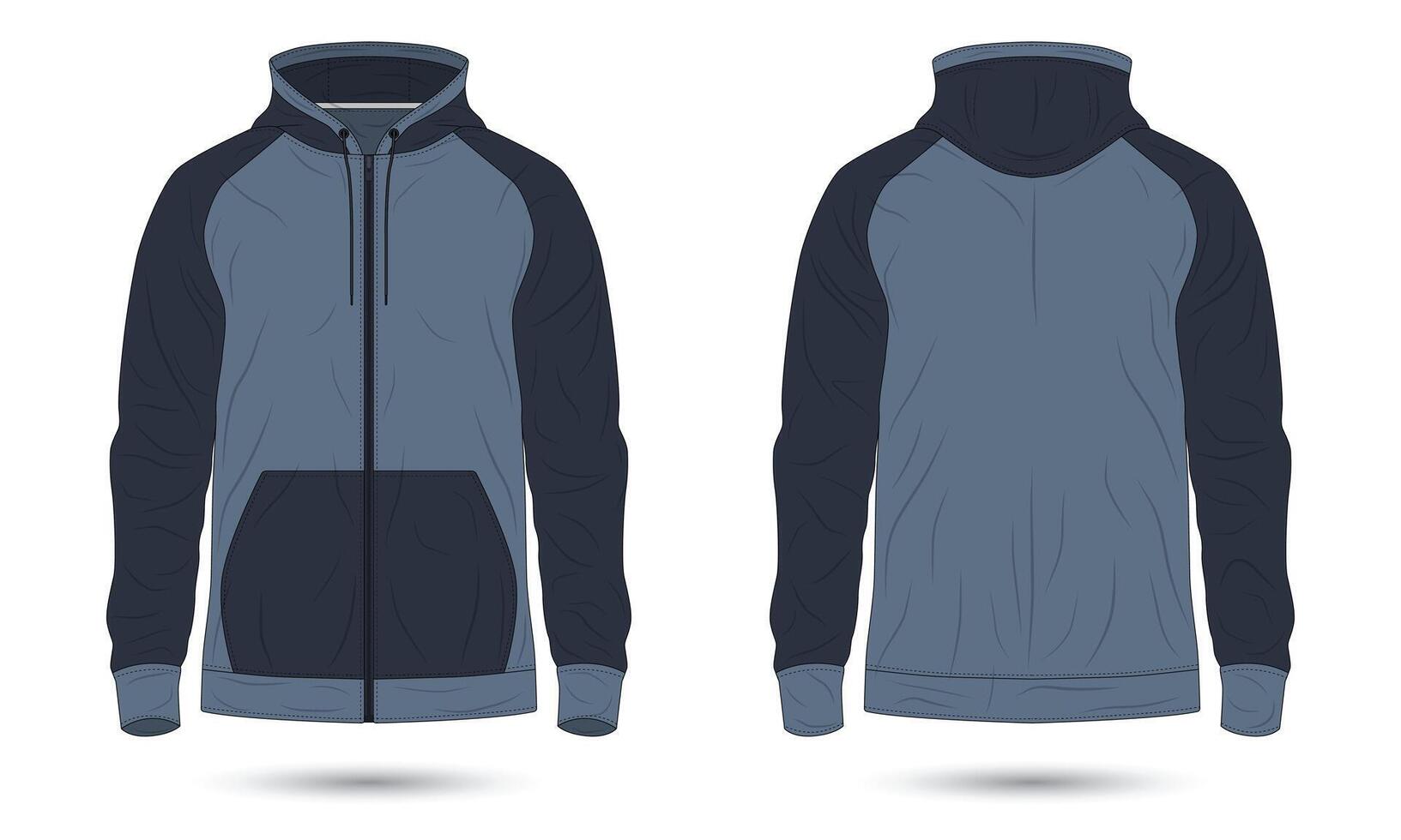 Zipper hoodie jacket mockup vector
