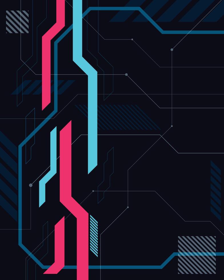 Abstract futuristic cyberpunk poster design vector