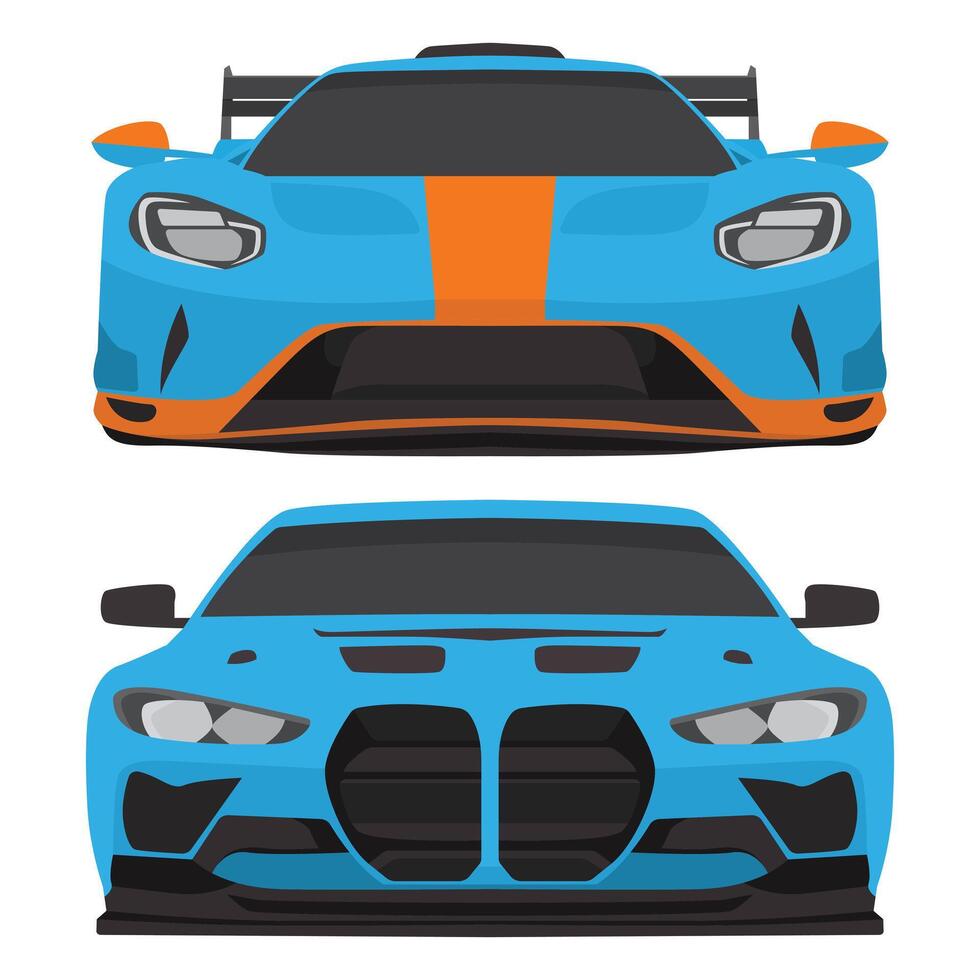 Illustration of sports car front view vector