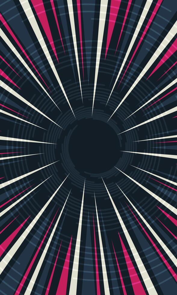 Abstract radial stripes retro wallpaper vector