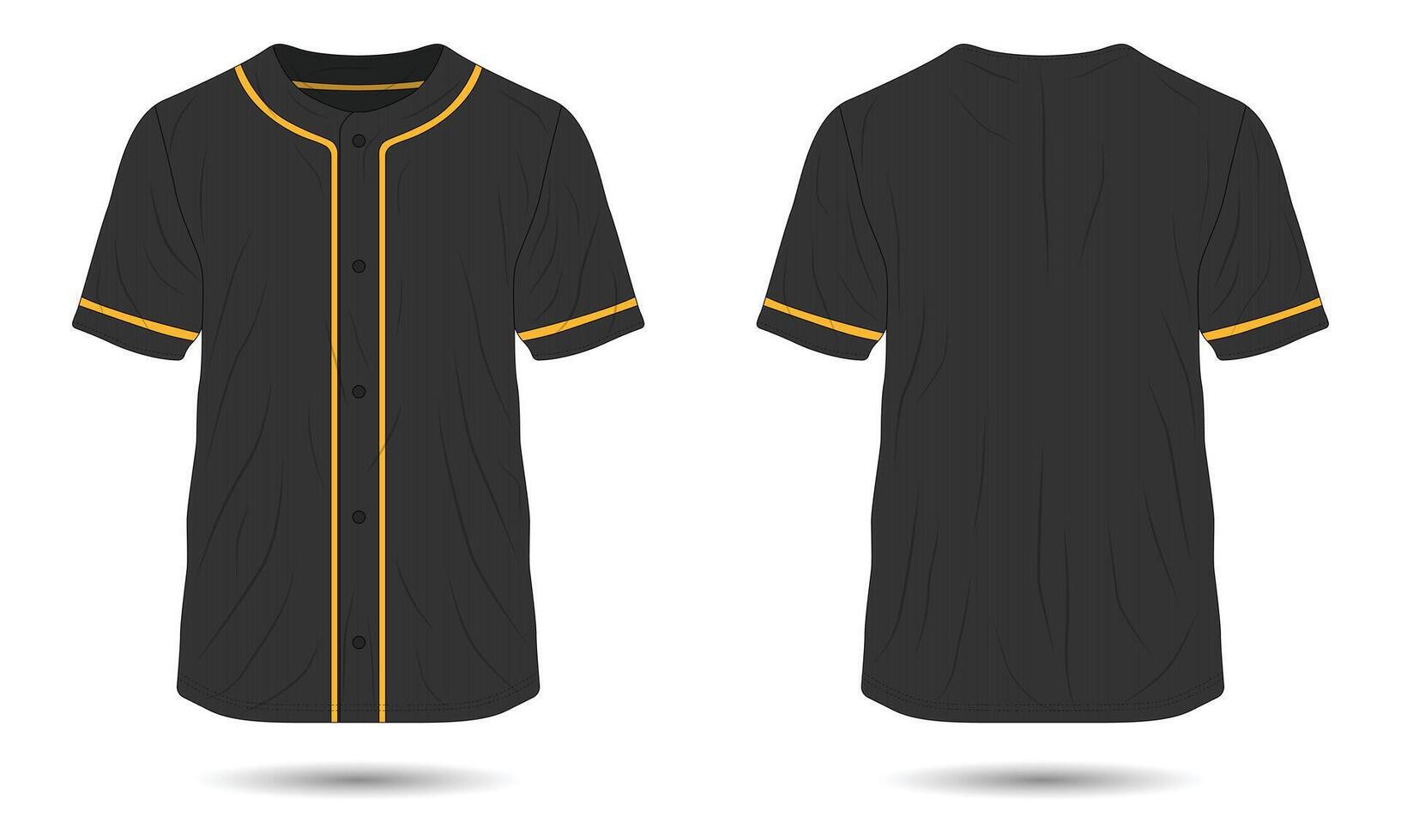 Black baseball jersey uniform mockup front and back view vector
