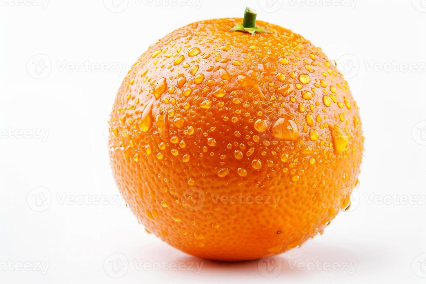 A single orange with water droplets on it photo