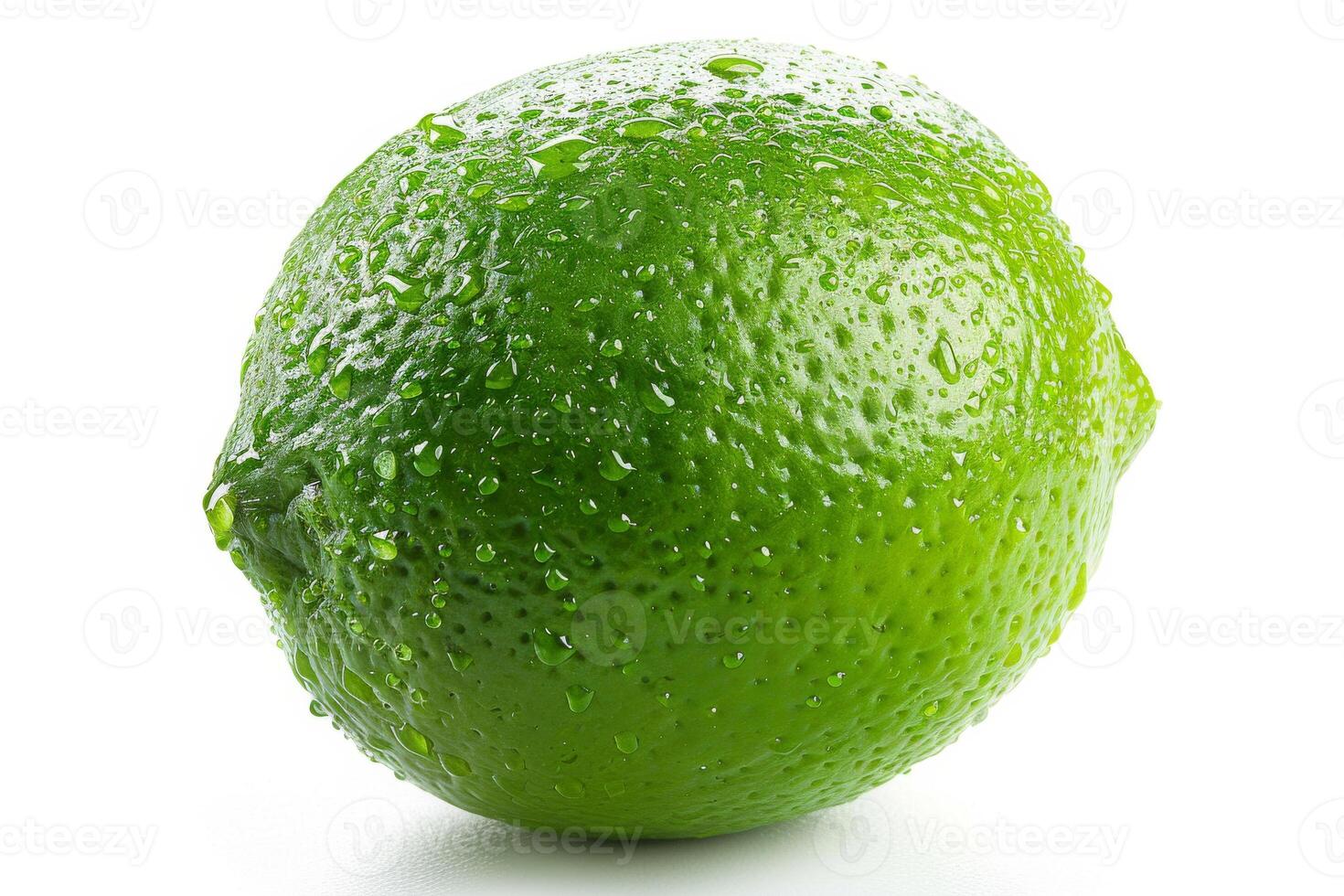 A lime is shown with water droplets on it photo