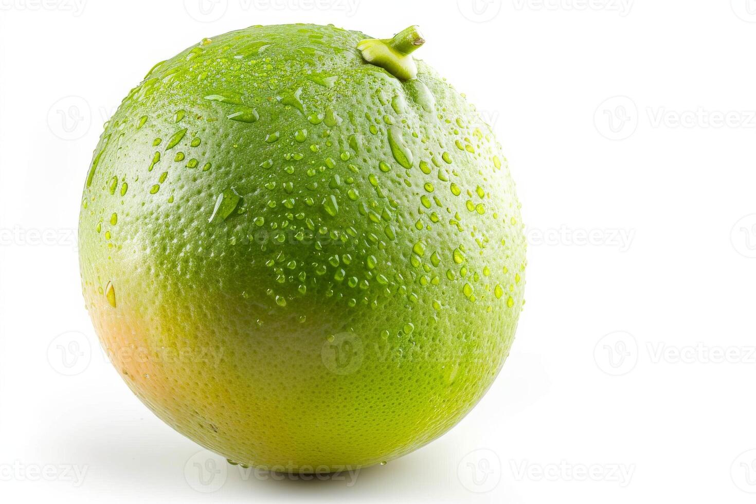 A green fruit with water droplets on it photo
