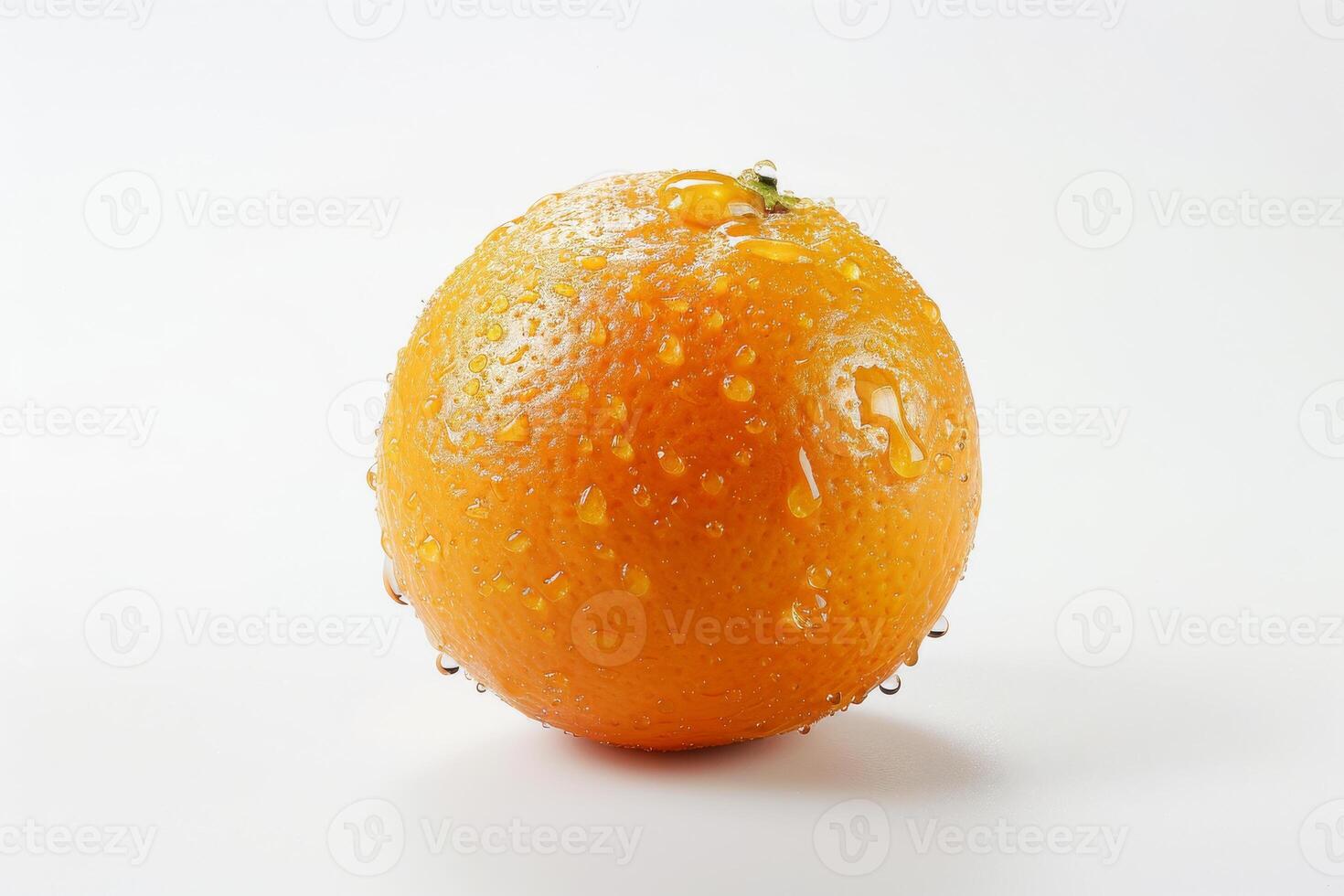 A single orange is shown on a white background photo