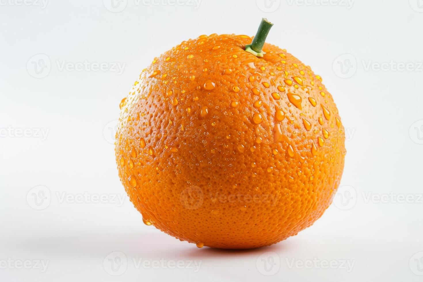 An orange with water droplets on it photo