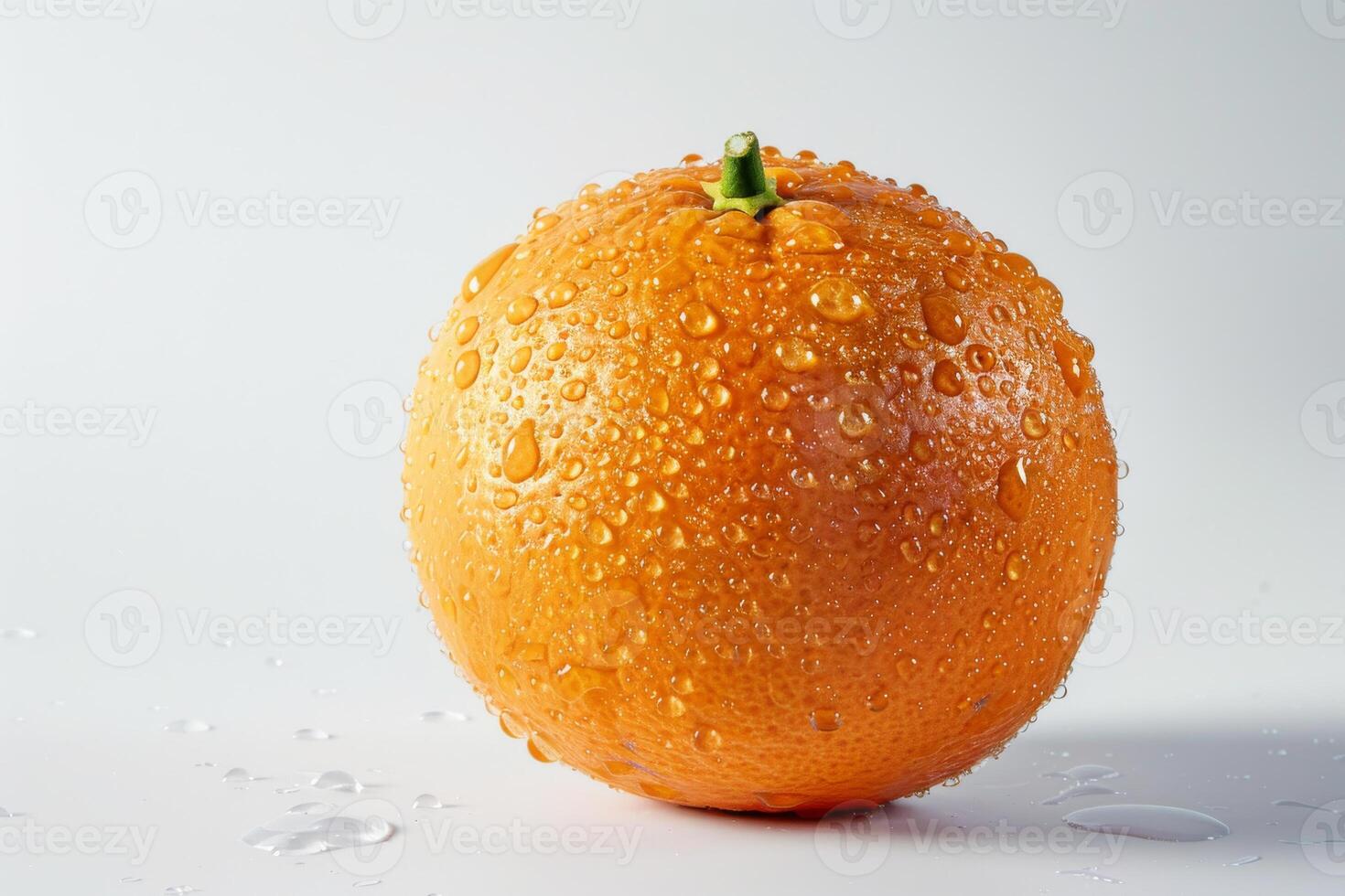An orange with water droplets on it photo